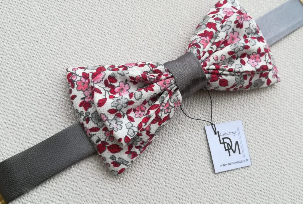 Nœud-papillon-blanc-gris-rose-rouge-mariage-Collonges-LDM-Créateur-fr