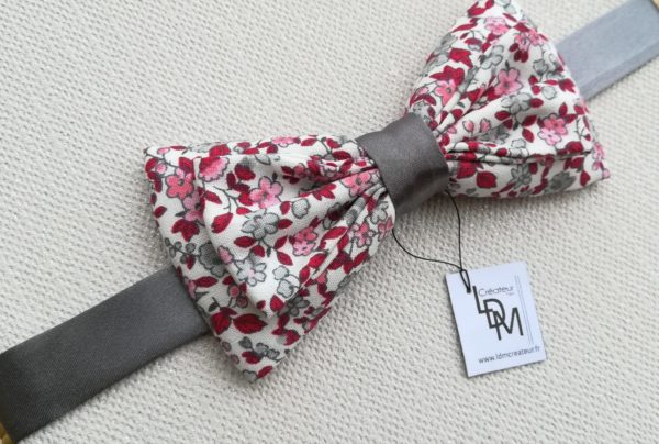 Nœud-papillon-blanc-gris-rose-rouge-mariage-Collonges-LDM-Créateur-fr