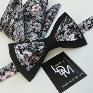 Nœud-papillon-rose-gris-blanc-liberty-mariage-Granville-200x356-LDM-Createur-fr