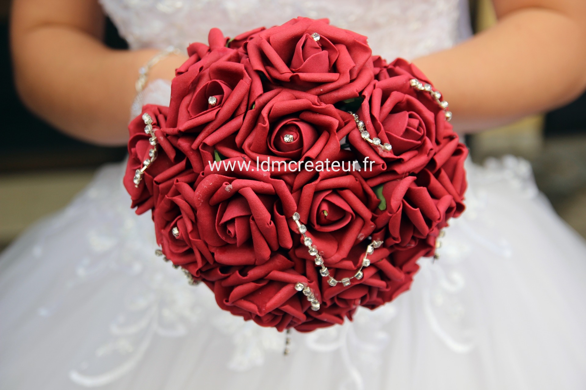 Rose-rouge-bouquet-mariage-elegant-magenta-cerise-www-ldmcreateur