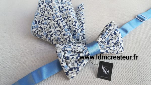 Noeud-papillon-liberty-bleu-ciel-Barfleur-ceremonie-mariage-pochette-www-ldmcreateur-fr