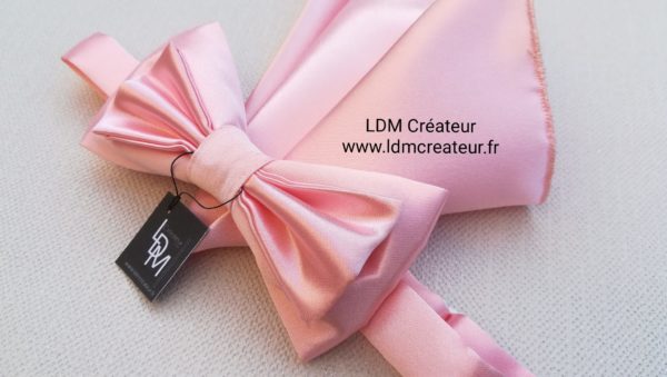 Noeud-papillon-rose-pochette-mariage-ldmcreateur