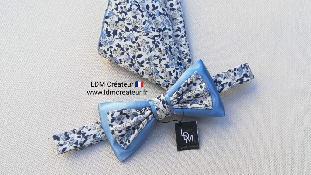 Noeud-papillon-fleuri-bleu-mariage-orignal-Monflanquin-LDM-createur-ldmcreateur