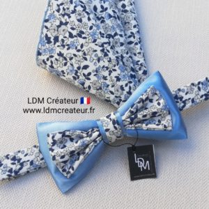 Noeud-papillon-fleuri-bleu-mariage-orignal-Monflanquin-LDM-createur-ldmcreateur