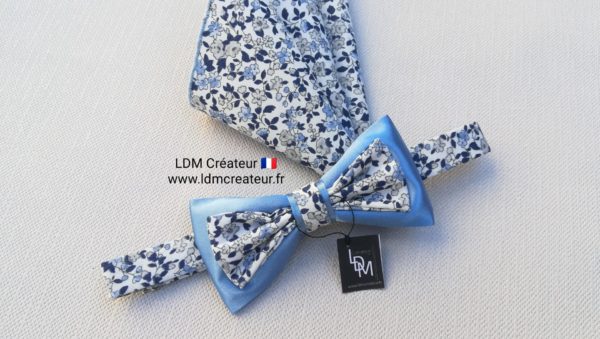 Noeud-papillon-fleuri-bleu-mariage-orignal-Monflanquin-LDM-createur-ldmcreateur