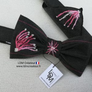 noeud-papillon-gris-rose-brode-mariage-ceremonie-champetre-ldmcreateur