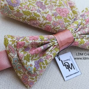 noeud-papillon-liberty-champetre-rose-love-mariage-Privas-ldmcreateur