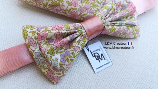 noeud-papillon-rose-liberty-champetre-mariage-Privas-ldmcreateur