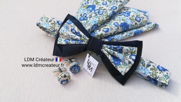 Noeud-papillon-liberty-bleu-champetre-mariage-Lorient-LDM-Createur-ldmcreateur