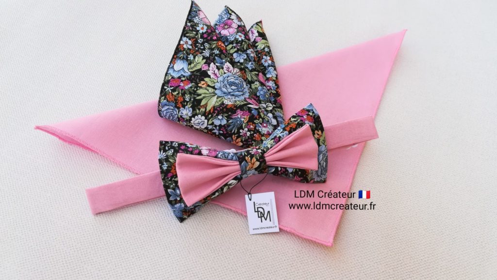 Nœud-papillon-rose-bleu-champêtre-mariage-chic-homme-marié-Brest-LDM-Createur-ldmcreateur