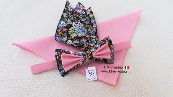 Nœud-papillon-rose-bleu-champêtre-mariage-chic-homme-marié-Brest-LDM-Createur-ldmcreateur