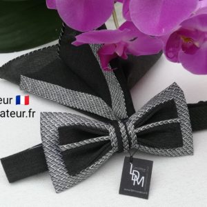 noeud-papillon-noir-gris-blanc-mariage-elegance-homme-soie-LDM-créateur-ldmcreateur