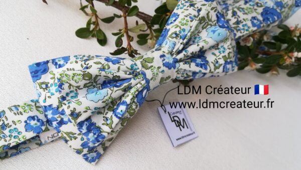 Noeud-papillon-Beaugency-blanc-bleu-vert-invites-mariage-mariee-liberty-ldmcreateur