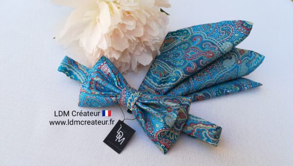 Noeud-papillon-bleu-pochette-homme-chic-wedding-style-Herblay-ldmcreateur