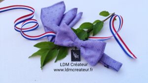 Noeud-papillon-homme-mariage-parme-lilas-mauve-pochette-ceremonie-chemise-costume-Yvetot-ldmcreateur