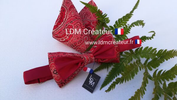 Noeud-papillon-rouge-grenat-mariage-homme-costume-marié-toulon-LDM-Créateur-ldmcreateur