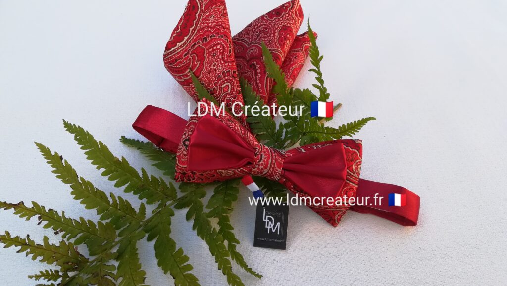 Noeud-papillon-rouge-mariage-homme-cortège-costume-marié-toulon-LDM-Créateur-ldmcreateur