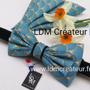 Noeud-papillon-bleu-or-marine-mariage-marié-homme-costume-Quiberon-LDM-créateur-ldmcreateur