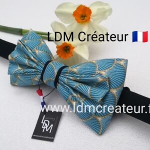 Noeud papillon-bleu-or-marine-marié-homme-cortège-mariage-Finistère-LDM-créateur-ldmcreateur