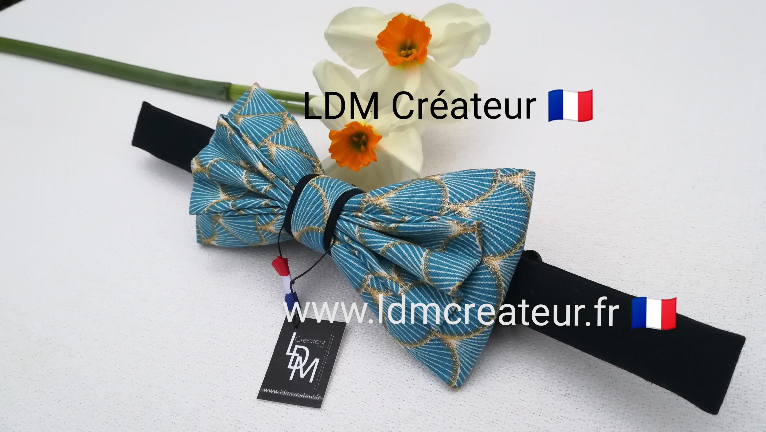 Noeud papillon-bleu-or-marine-marié-homme-cortège-mariage-Finistère-LDM-créateur-ldmcreateur