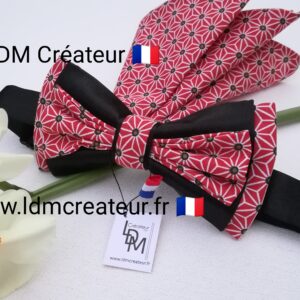 Noeud-papillon-rouge-original-homme-mariage-pochette-Ivry-LDM-créateur-ldmcreateur