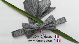 Noeud-papillon-gris-original-mariage-homme-costume-Lyon-LDM-Créateur-ldmcreateur