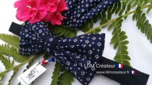 Noeud-papillon-bleu-marine-mariage-homme-chemise-pochette-Nantes-LDM-Créateur-ldmcreateur