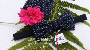 Noeud-papillon-bleu-marine-mariage-homme-costume-pochette-Nantes-LDM-Créateur-ldmcreateur