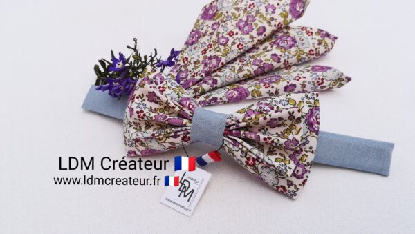 Noeud-papillon-homme-mariage-liberty-soirée-parme-bleu-ciel-cortège-Janville-LDM-Créateur-ldmcreateur