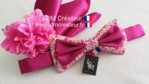 Noeud-papillon-homme-liberty-champetre-rose-mariage-Collioure-LDM-Créateur-ldmcreateur