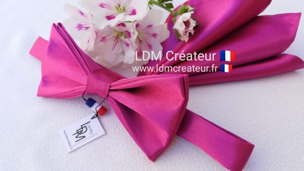 Noeud-papillon-rose-fuchsia-mariage-homme-cortège-costume-chemise-Allier-LDM-Créateur-ldmcreateur