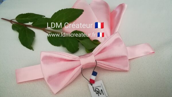 Noeud-papillon-rose-uni-mariage-Blagnac-LDM-Créateur-ldmcreateur