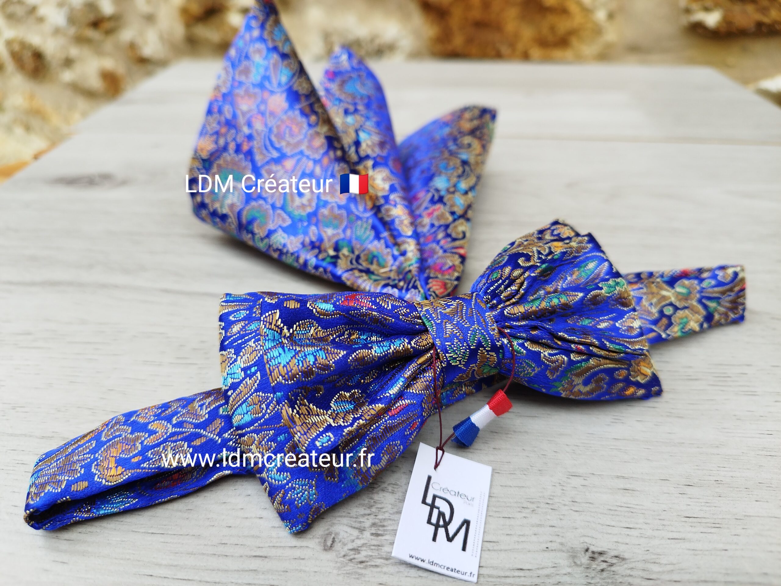 nœud papillon homme bleu violet original mariage costume