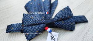 Noeud-papillon-mariage-bleu-marine-soie-pochette-marié-costume-Dijon-LDM-créateur