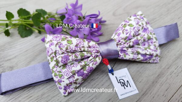 Noeud-papillon-homme-liberty-fleuri-parme-original-lilas-mariage-Amiens-LDM-Créateur