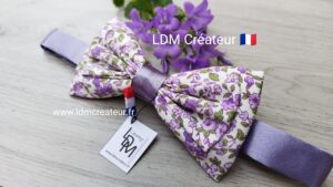 Noeud-papillon-homme-liberty-fleuri-parme-original-lilas-mariage-cortège-Amiens-LDM-Créateur