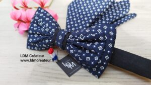 Noeud-papillon-bleu-marine-original-mariage-homme-chemise-pochette-Nantes-LDM-Créateur-ldmcreateur
